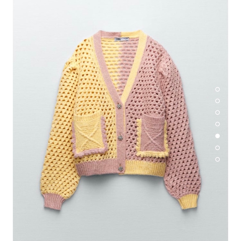 Zara Jewel Button Knit Cardigan LIKE NEW